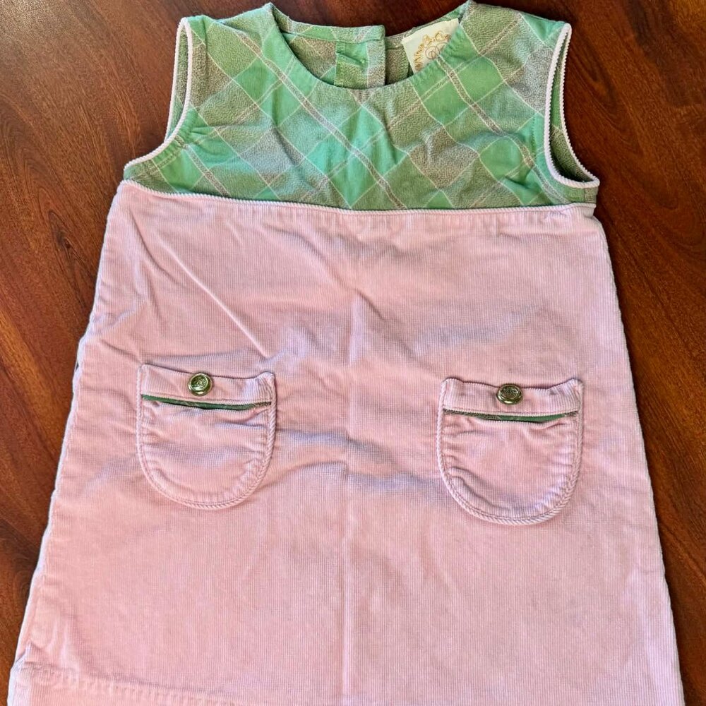 Pink and Green Corduroy Dress